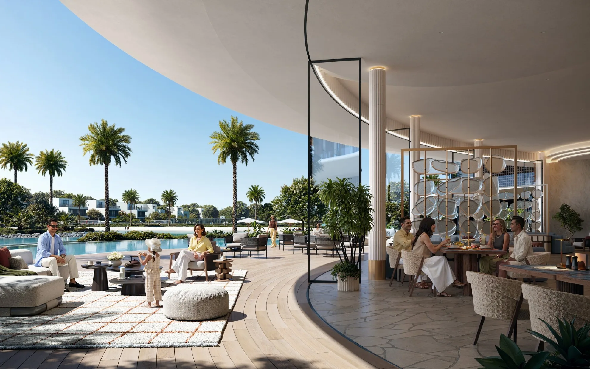 Dining in the landscape at Lunaya